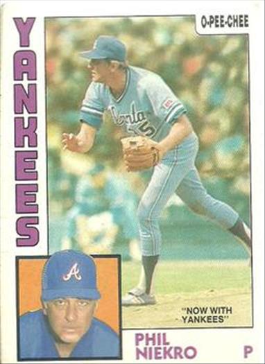 1984 O-Pee-Chee Baseball Cards 029      Phil Niekro#{Now with Yankees